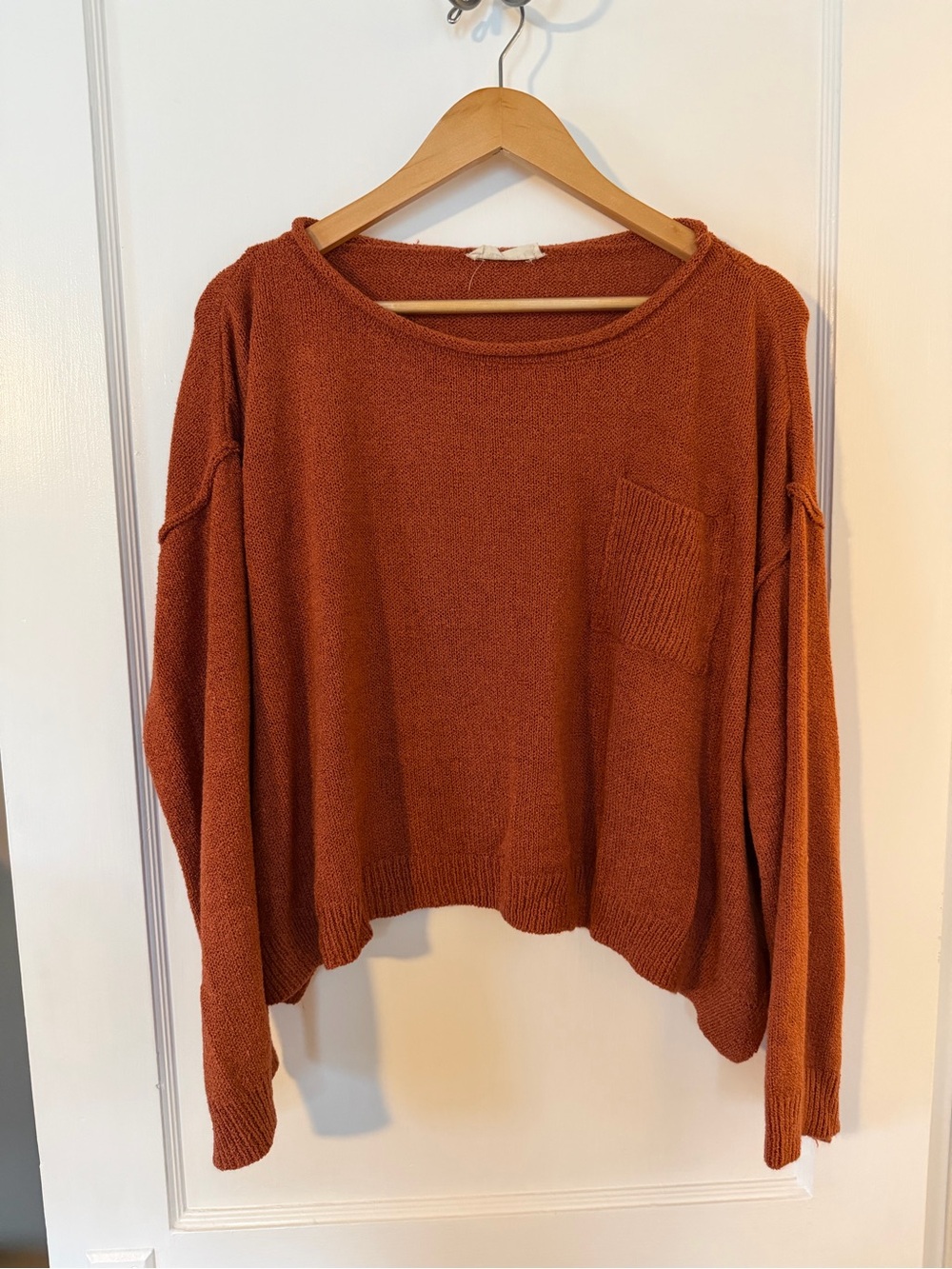 Lavender J Oversized Boxy Crop Sweater